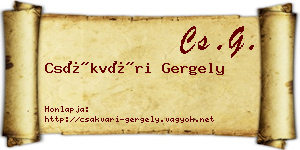 Csákvári Gergely névjegykártya